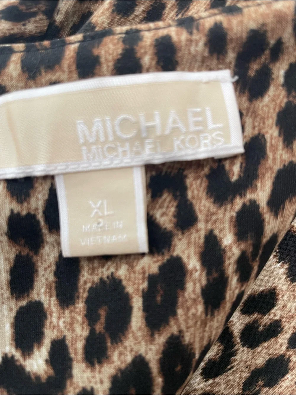 MICHAEL Michael Kors XL Leopard Print Long Sleeve Fit and Flare Dress